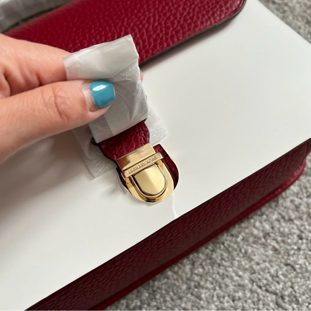 Michael Kors cooper satchel bag NWT cherry red or black - Picture 8 of 15